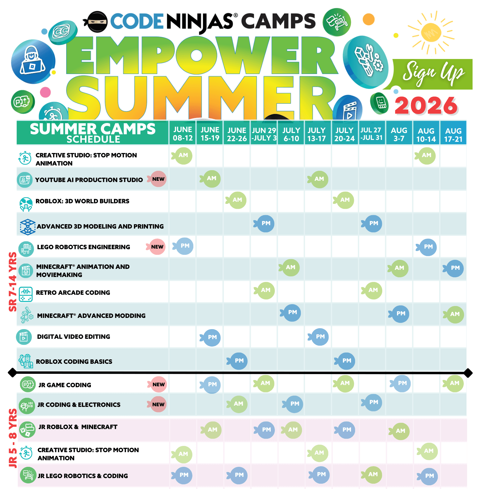 Summer Camp Schedule